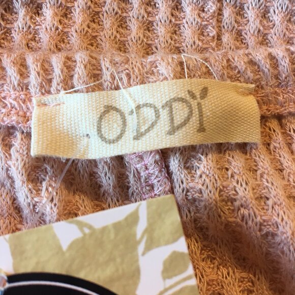 Oddi Waffle Knit Top Womens 2X Peach with Polka Dot Balloon Sleeve Whimsical - Picture 9 of 11